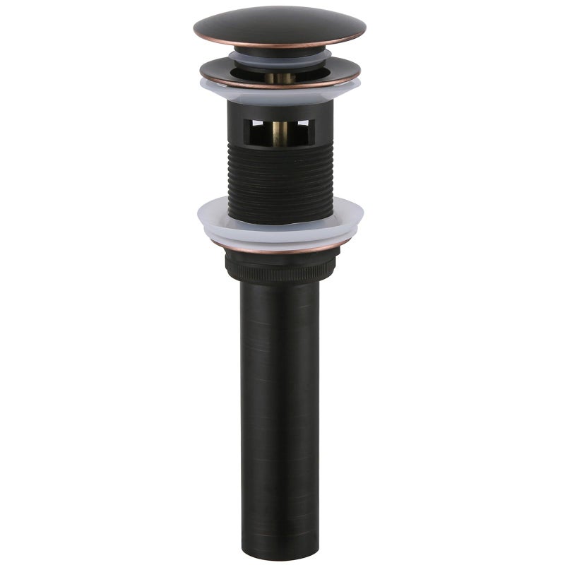 Angle Simple Bathroom Sink Drain with Overflow, Brass Pop Up Sink Stopper for Sink with 1.61 to 2 Inches Drain Hole, Oil-Rubbed Bronze - Image 1